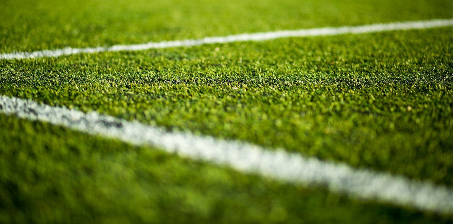 A soccer field with a white line on it
