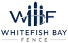 Whitefish Bay Fence Logo with WBF Lettermark, Fence Post Graphic, and Company Name in Whitefish Bay, WI