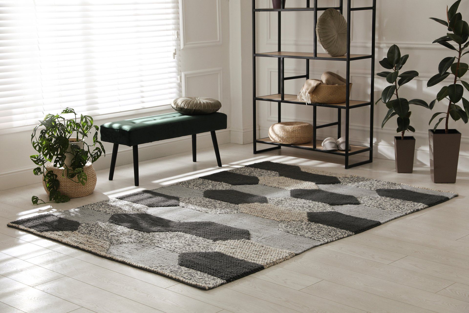 stylish carpet pattern on floor room