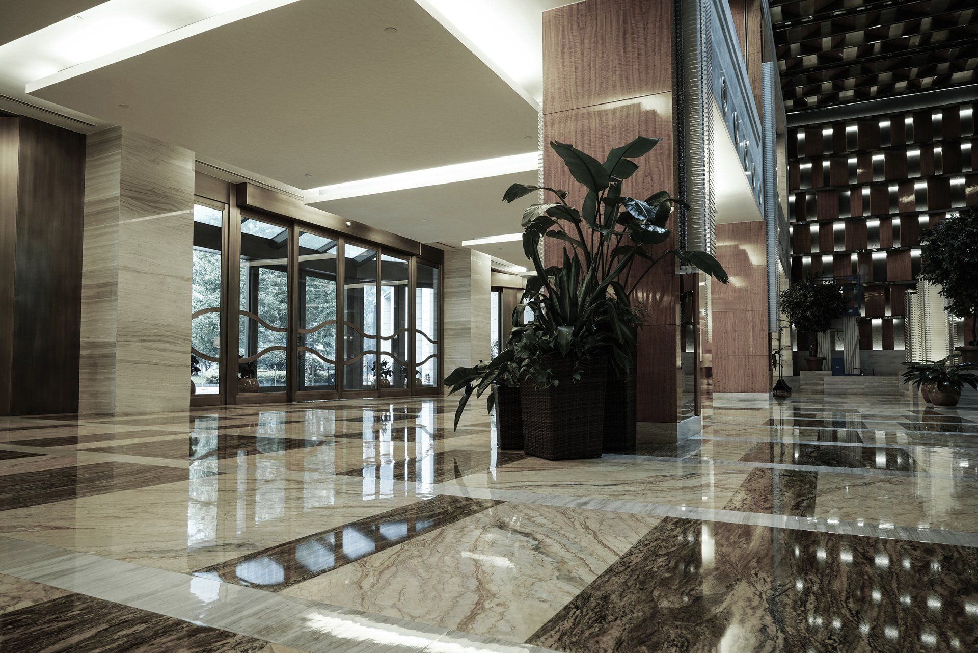 luxury lobby interior crystal lampbing hall