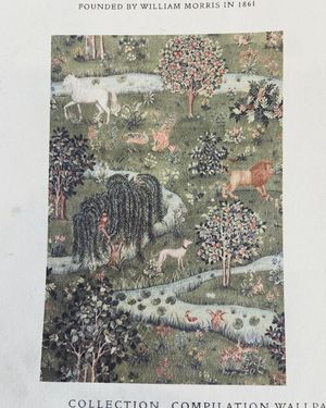 A painting of animals and trees is titled collection compilation walla