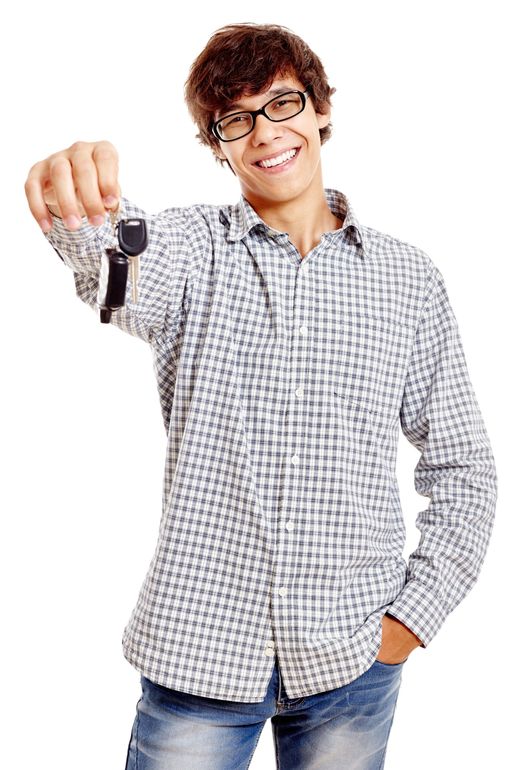Driver’s Education — Happy Young Man with Car Keys in Union, NJ