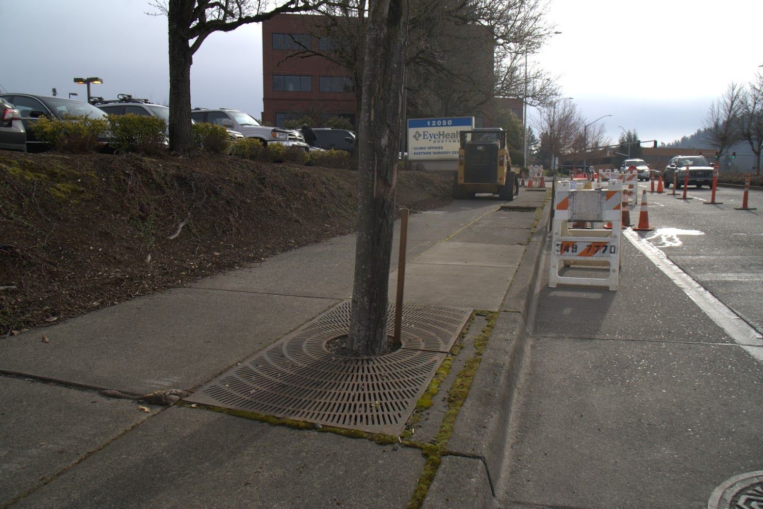 A sign on the side of the road that says ' abc ' on it