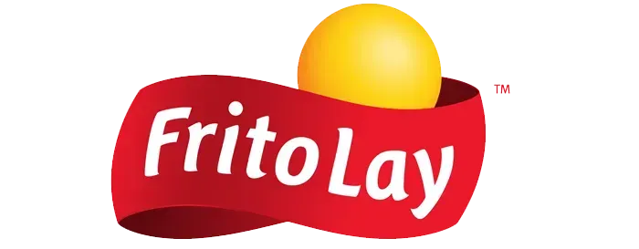 A frito lay logo with a yellow ball in the middle