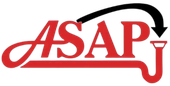 Red "ASAP" with plumbing pipe, black arrow connecting "P" to pipe.