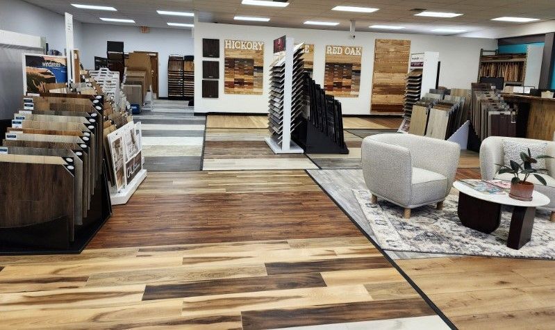 There are many different types of flooring in this store.