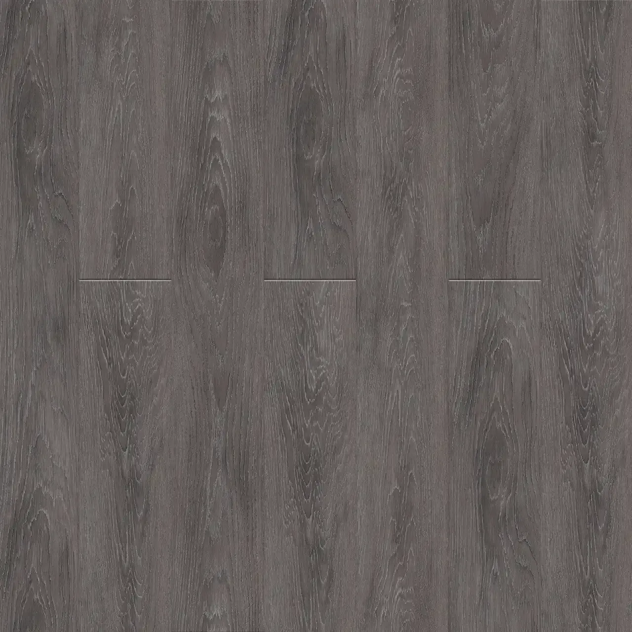 Dark gray hardwood flooring with vertical wood grain.