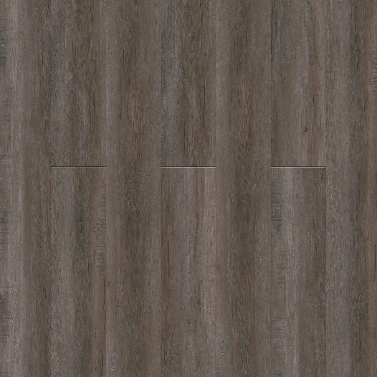 Dark brown wood flooring with vertical wood grain.