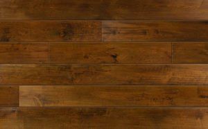 Dark brown wood floor with a varied grain.