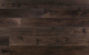 Dark brown wood floor planks.