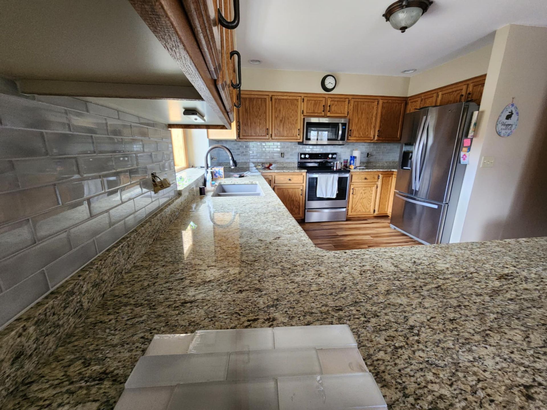 A close up of a beautiful counter top