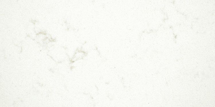 White countertop with subtle gray veining.
