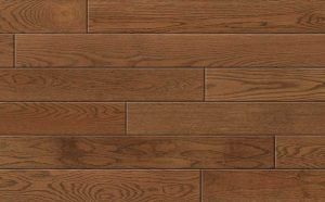 Wood floor in shades of brown. Horizontal planks with wood grain.