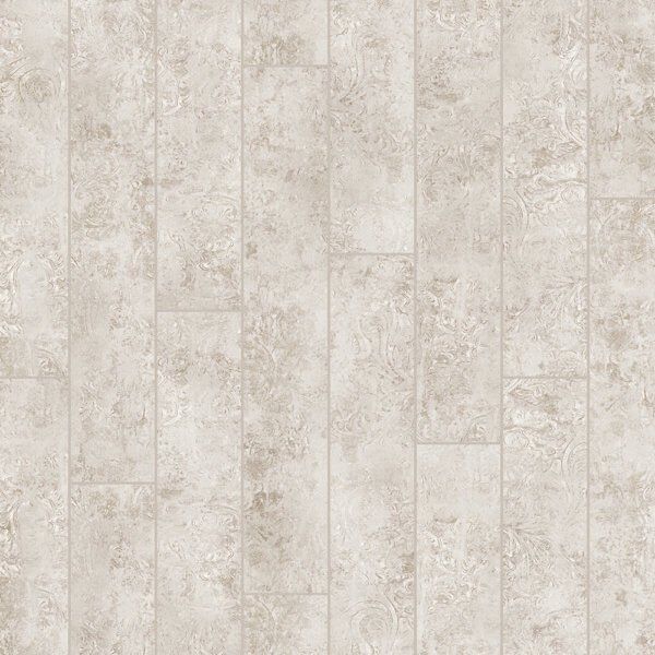 Light beige stone-look flooring with a rectangular pattern.