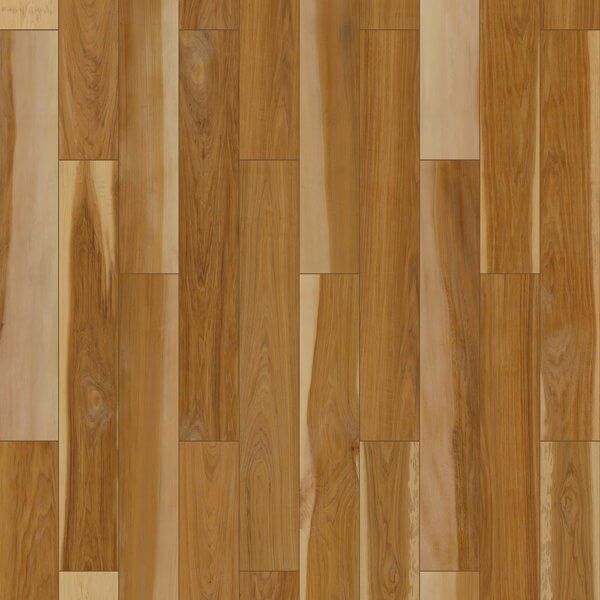 Light and dark brown wooden floorboards arranged in a staggered pattern.