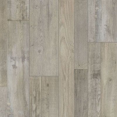 Light gray wood-look flooring with varying plank lengths and grain patterns.