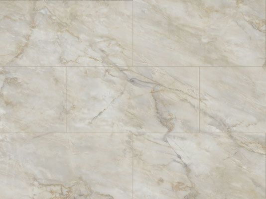 Light-colored tile flooring with marble-like veining.