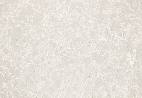 White quartz countertop with veining patterns.