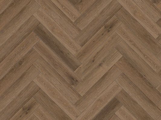 Herringbone wood flooring pattern in shades of brown.