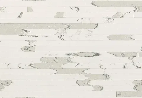 Cream-colored marble with gray veining laid in a horizontal, uneven pattern.