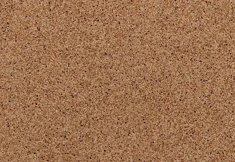 Close-up of a textured, tan corkboard surface.
