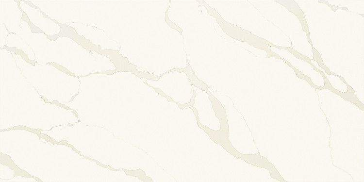 White quartz with light grey veining, a close-up shot of a surface.