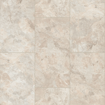 Beige and tan marble-patterned tile floor.