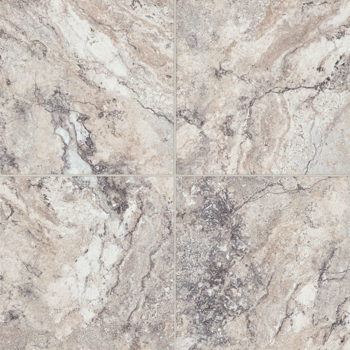 Four beige and gray marble tiles arranged to display a marbled pattern with veining.