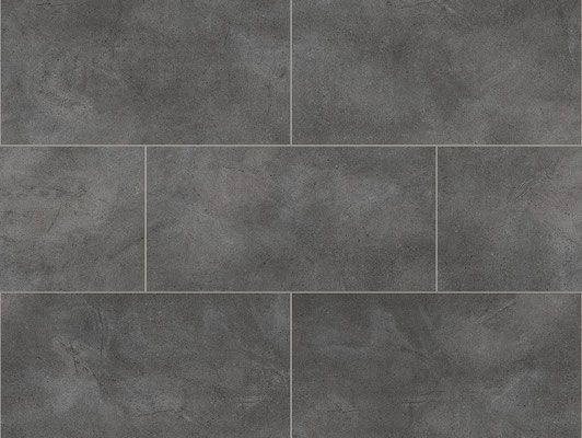 Dark gray rectangular tiles with subtle texture and visible grout lines.