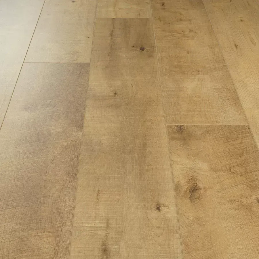 Wooden floorboards in shades of tan and brown.