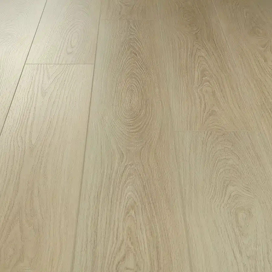 Light-colored wood flooring with visible grain and knots.
