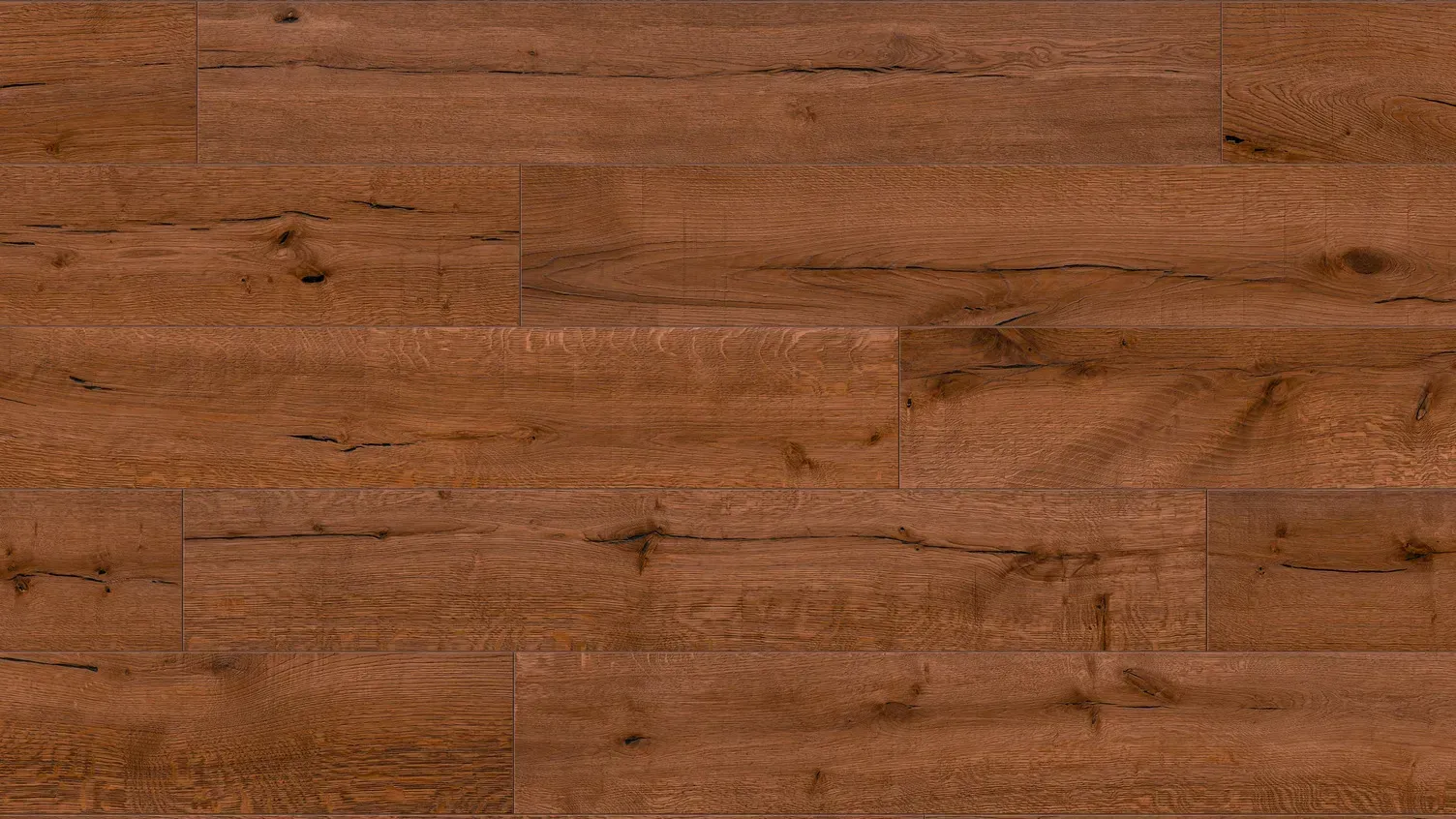 Brown hardwood floor with natural wood grain and knots.