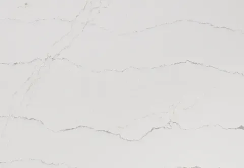 White quartz countertop with gray veining.