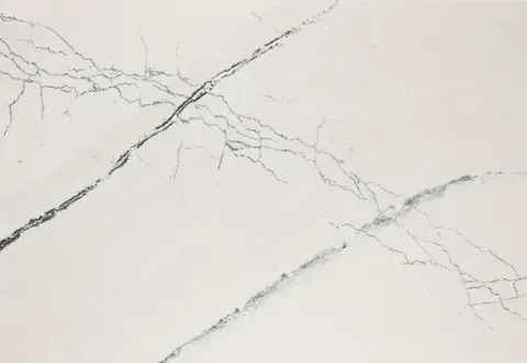 White quartz countertop with gray veining.