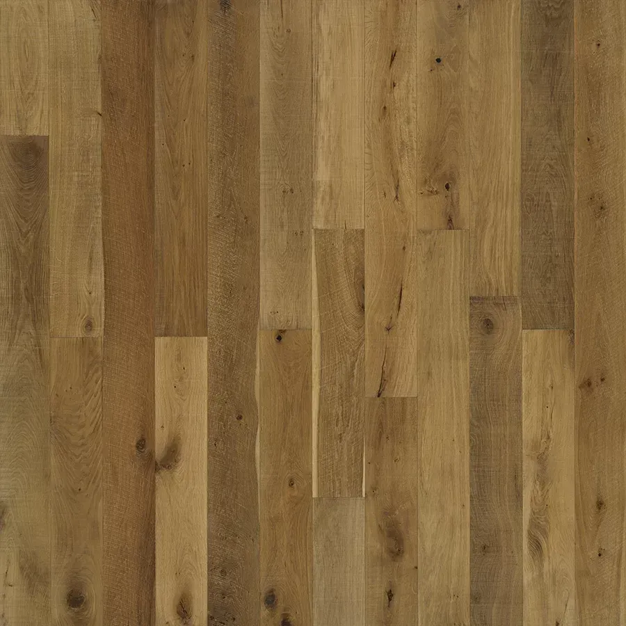 Wood flooring with various shades of brown and visible wood grain.