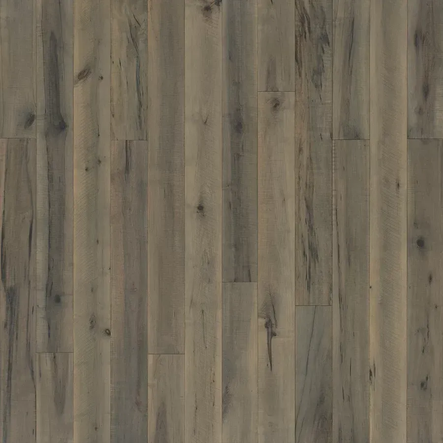 Gray and brown wood floorboards with vertical grain.