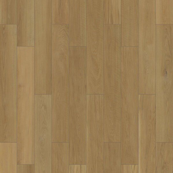 Light oak hardwood floor. Vertical planks with varying tones of tan and brown.
