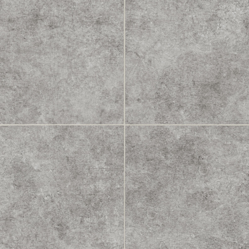 Four gray textured tiles with light grout lines.