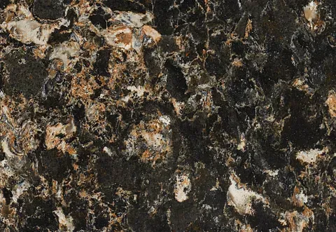 Black, gold, and white speckled countertop.