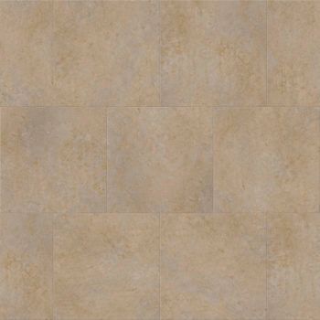 Beige tiled floor with varying shades and textures.