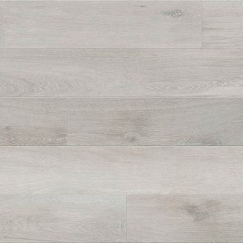 Light gray wood-look flooring with horizontal planks.
