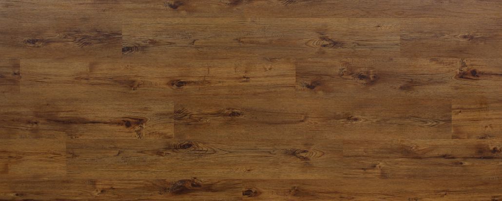 Dark brown wooden flooring with a textured, natural grain pattern.