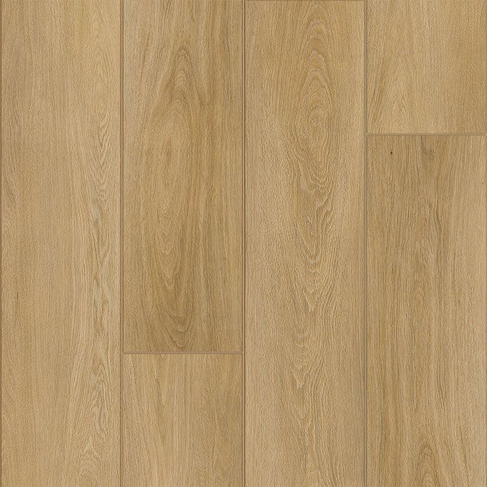 Light brown wood flooring planks.