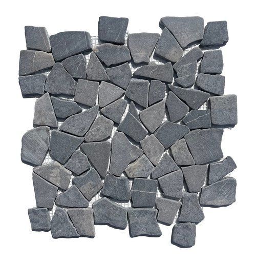 Dark gray natural stone tile mosaic.