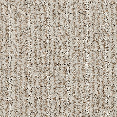 Beige carpet with a textured, striped pattern.