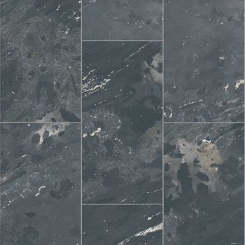 Dark blue marbled tile floor.