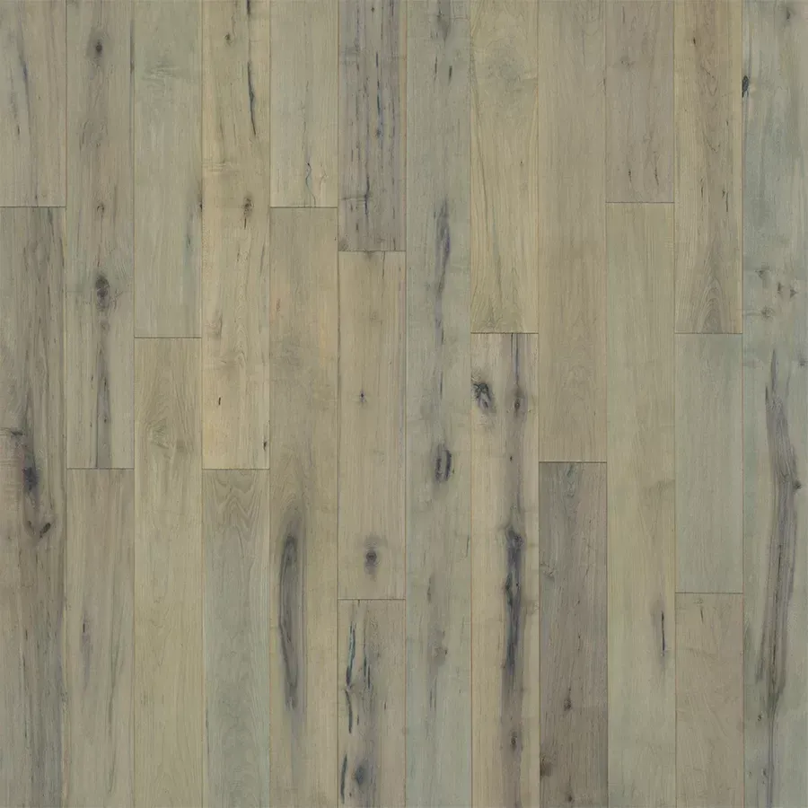 Light beige hardwood floor planks with dark grain accents.