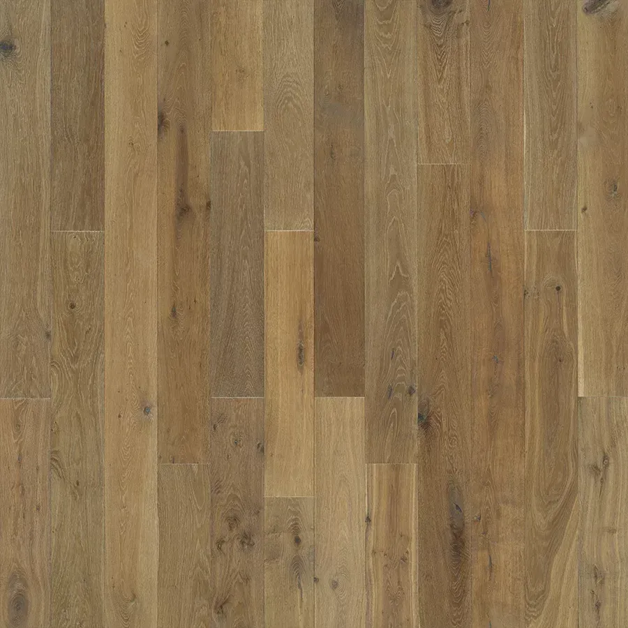 Light brown hardwood flooring with vertical planks, showing wood grain variations.