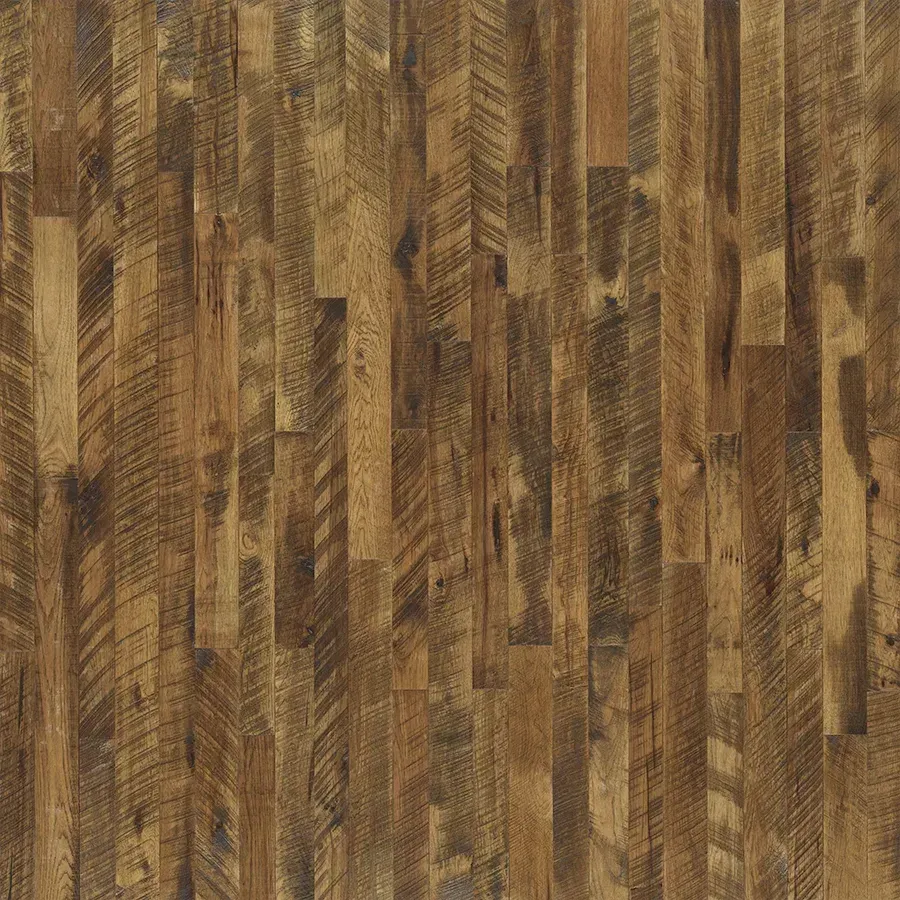 Rustic wood floor, varying shades of brown, planks arranged vertically.