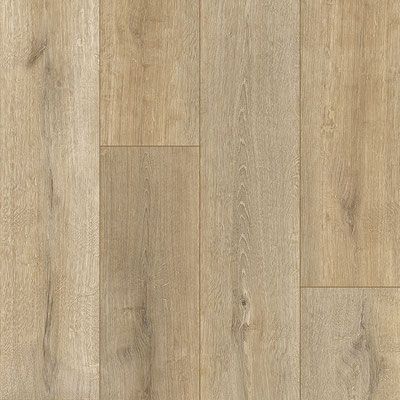 Light brown wood-grain flooring with planks of varying lengths and subtle grain patterns.